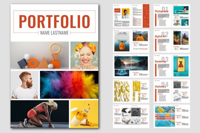 Portfolio examples template paper minimalist graphic creative templates now buy